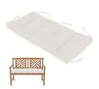 Waterproof Outdoor Bench Cushion with Straps Thick Non Slip Tufted Seat Pad for Garden or Patio White 110x60x8cm Ideal for Comfort and Style