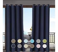 Waterproof Outdoor Blackout Curtain 220x280cm | Sunshade for Balcony, Gazebo, Garden | Grommeted 1 Piece | Ideal for Patio, Doorways, Privacy & UV Protection