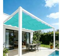 Waterproof Outdoor Canopy - 95% UV Protection Adjustable Weather Shield with Grommets & Cord for Garden Patio Events - White Shelter Cover
