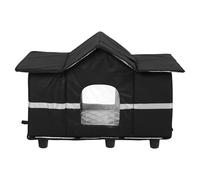 Waterproof Outdoor Cat House with Roof Window Large Elevated Pet Shelter for Stray/Barn Cats with Cozy Cushion