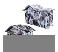 Waterproof Outdoor Cat Shelter, Warm Windproof Cat House, Feral Pet Bed, Durable Weatherproof Home, for Backyard Garage Porch Barn Garden,18.9x15.75x12.99 Inches