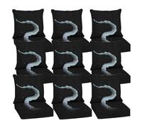 Waterproof Outdoor Chair Cushions 60x60cm 15cm Thick Seat Pads with Removable Covers Red Backrest Pillow Set of 9 for Garden & Patio Furniture