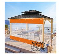 Waterproof Outdoor Clear Curtains - Heavy Duty PVC Windproof Tarpaulin Side Panels for Gazebo & Garage Customizable Size (3x2m/9.84x6.56ft) - Weatherproof Protection