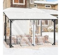 Waterproof Outdoor Clear Tarp Curtains with Zippers PVC Tarpaulin Side Panels for Pergola Gazebo Patio - 3.8x2m (12.5x6.6ft) with Grommets Partition Solution