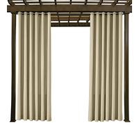 Waterproof Outdoor Curtain Khaki 90" W x 102" L Stainless Steel Grommets Perfect for Porch Pergola Patio Gazebo Cabin Privacy & UV Protection
