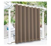 Waterproof Outdoor Curtain Panels Thermal Insulated Blackout Curtains for Patio Gazebo Pergola & Porch Windproof Eyelet Privacy Curtains 87x126 inches Brown