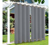 Waterproof Outdoor Curtain with Grommets for Garden Patio Pavilion Veranda Balcony 1 Panel Light Gray 213 x 259 cm