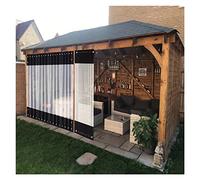 Waterproof Outdoor Curtains for Gazebo & Pergola Sun-Blocking Insulation FilmBlack 1.7x2m/5.6x6.6ft Perfect for Porch & Carport Protection