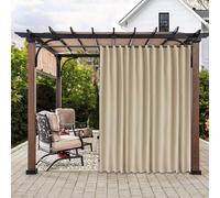 Waterproof Outdoor Curtains for Patio & Gazebo - Blackout Sun Shade Privacy Curtains with Heat Insulation Beige 1.5 x 2.1 M - Perfect for Patio Doors & Outdoor Spaces