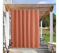Waterproof Outdoor Curtains with Top & Bottom Rings, Blackout & Windproof for Gazebo, Patio, Garden - 1 Panel, Size 134cm x 210cm