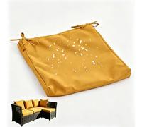Waterproof Outdoor Cushion Cover 5/8/10/12cm Thick, Removable Washable Non-Slip Replacement Cover For Seat Cushions With Zipper For Garden, Patio And Lounge Sofa,Wheat yellow,48x48x5cm