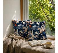 Waterproof Outdoor Cushion Covers 35 x 35 cm Set of 2 Sunset Cushion Covers, Square Double-Sided Printing Linen Decorative Pillows for Outdoor Garden Patio Bench Home Decor, (Bird 14x14 Inch) W-F180