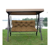 Waterproof Outdoor Cushions with Backrest Thick 3 Seater Bench Pads for Canopy Swing Garden Hammock Khaki 150x100x10 cm Comfortable Patio Furniture Upgrade