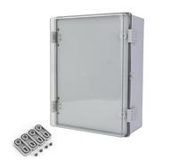 Waterproof Outdoor Electrical Junction Box IP66 Rated ABS Material Transparent PC Cover Wall or Cable-Tie Mounting 30x45x17cm (12x18x7in)