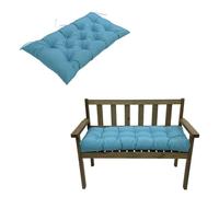 Waterproof Outdoor Garden Bench Cushion, 8cm Thick Seat Pad with Ties for Patio Furniture, Light Blue Wicker Lounger Cushion, 120x50cm, Comfortable & Seating