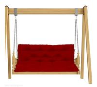 Waterproof Outdoor Garden Bench Cushs 2 3 Seater with Backrest 4cm Thick Pads with Str Red Lo Pads for Wooden Patio Loveseat 100x100x10cm