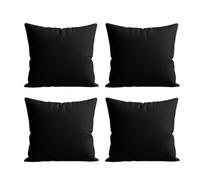 Waterproof Outdoor Garden Cushion Covers Patio Cushion Cover Cases Square Pack Of 4 Black 45Cm X 45Cm