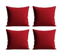 Waterproof Outdoor Garden Cushion Covers Patio Cushion Cover Cases Square Pack Of 4 Red 45Cm X 45Cm