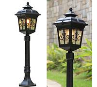 Waterproof Outdoor Garden Lantern - IP55 Black Decorative Path Light, 80cm Die-Cast Aluminum for Patio and Landscape Illumination