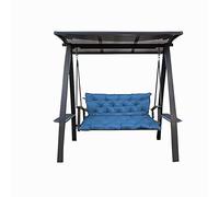 Waterproof Outdoor Indoor Bench Cushion with BackrestSwing Seat Replacement for Canopy Patio Hammock Furniture120x100x10cm Sky BluePerfect for Garden & Porch