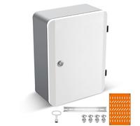 Waterproof Outdoor Junction Box IP65 Cold-Rolled Steel Electric Enclosure Includes Back Panel & Ra 16"x12"x6" - Weatherproof Electrical Housing for Outdoor Use