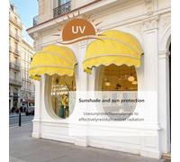 Waterproof Outdoor Patio Canopy - Foldable Aluminum Shade Cover for Deck, Balcony & Porch - UV Protection, Easy Setup, Red 135cm - Ideal for Sun & Rain Shield