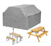 Waterproof Outdoor Picnic Table Cover for Kids Protective Biertisch & Bierbank Set Cover Garden Furniture Protection 185x150x80cm Grey Color