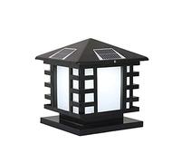 Waterproof Outdoor Pillar Light Retro Post Cap Light European Square Aluminum Landscape E27 Garden Post Pedestal Lamp for Outdoor for Fence Patio Yard Walkway Lawn