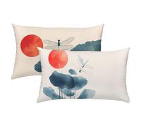 Waterproof Outdoor Pillowcases 30x50cm 2-Pack Cream Linen Cushion Covers Soft Microfiber Zippered Pillowcases for Bedroom & Sofa Easy Care & Skin-Friendly