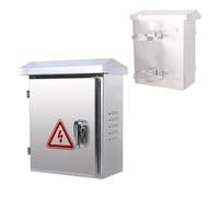 Waterproof Outdoor Project Box Stainless Steel Junction Box with Handle & Ring Clamp Durable Thick Material Safe & Practical Mounting Plate Included (30x40x18cm)