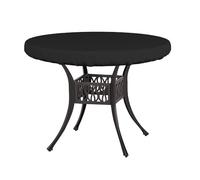 Waterproof Outdoor Round Table Top Cover - Heavy Duty Windproof UV-Resistant 210D Oxford Fabric Solid Protector with Elastic Hem for Patio Garden Backyard Furniture (#1,81x10cm)