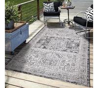 Waterproof Outdoor Rug 3x5 ft Grey Patio Carpet for Terrace & Porch 8x10 ft Rubber Backed Ideal for RVs Gardens & Camping & Easy to Clean