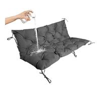 Waterproof Outdoor Seat Cushion with Backrest for Patio Furniture & Swing, Grey, 100x100x10cm, Available in 100/120/150cm, Perfect for 2-4 Person Garden Bench