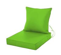 Waterproof Outdoor Seat Cushion with Backrest Removable Garden Chair Pillow Set with Straps Washable Cushion Pad for Rattan Furniture & Garden Chairs Fruit Green 55x55cm