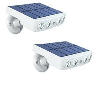 Waterproof Outdoor Solar Light with Motion Sensor - High Quality Quick Charge Panel - 4 COB LEDs Cool White 500 Lumens - Automatic Ignition IP65 Snow Rain Heat