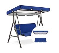 Waterproof Outdoor Swing Canopy Replacement Cover &for 2 3 Seater Sun e Patio Garden Hammock Blue (75x52x6in 190x132x15cm)