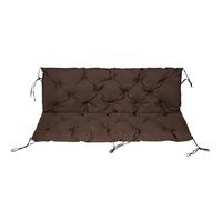 Waterproof Outdoor Swing Cushion with 6 Ties & Backrest 8cm Thick Soft Patio Pad for 2 3 Seater Swing Non Removable PP Cotton & Sponge Filling Dark Brown 47x39x3.9in