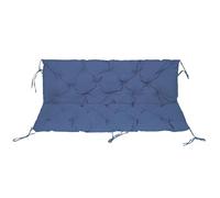 Waterproof Outdoor Swing Cushion with 6 Ties & Backrest Soft 8cm Thick Patio Pad for 2 3 Seater Swing Non Removable PP Cotton & Sponge Filling Blue 39x39x3.9in