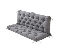Waterproof Outdoor Swing Cushion with 7 Ties & Backrest Thick 8cm Soft Patio Bench Cushion for 2 3 Seater Swing Chair Light Gray 47x39x3.9in Non Removable