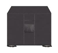 Waterproof Outdoor Table Cover 200x200x80cm, 420D Ox Windproof Protector, Cold-Resistant Patio Bumper, Durable Black Fur Cover for Garden Furniture