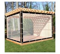 Waterproof Outdoor Tarp Curtain - PE Gazebo Side Panels with Eyelets for Pergola Porch Garden 8.2x13.12ft (2.5x4m) - Clear Tarpaulin Panel