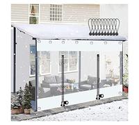 Waterproof Outdoor Tarp with Transparent PVC Side Panels - Weatherproof UV-Resistant Cover for Garden Patio Porch Gazebo - Easy to Install Versatile Partition Solution