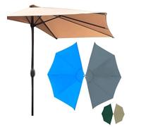 Waterproof Outdoor Umbrella Canopy Replacement Half Round, 270cm 300cm Parasol Umbrella Cover Canopy, For Garden, Porch, Apartment Use(Red,2.7m/8.9ft)