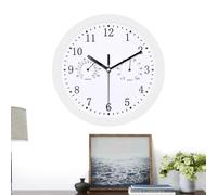 Waterproof Outdoor Wall Clock - Home Decorative Alarm Narrative with Hygrometer, Weatherproof Garden Clock, Pool, Patio, Backyard, Indoor Living Room | Large Watch