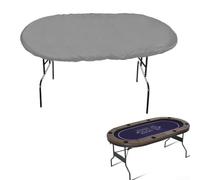 Waterproof Oval Poker Table Cover, 420D Oxford Game Table Cover, Withstands Dust, Dirt, And Moisture, With Drawstring 244 * 122cm(Grey)