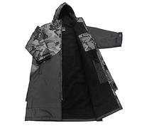 Waterproof Oversize Swimming Changing Robe, Adult Windproof Hooded Surf Poncho Coat Swim Towel - Swimming, Surfing, OCR Events - Long Sleeves. (S, Cam Black/Black)