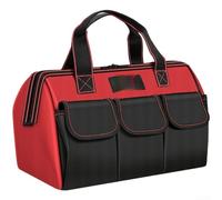 Waterproof Oxford Canvas Tool Bag for Electrical Work Heavy Duty Multi Compartment Design with Steel Reinforcement and Reflective Safety Features (B)