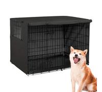 Waterproof Oxford Fabric Cover For Pet Cage, With Door And Breathable Window, Easy To Put On, Dog Crate Indoor Outdoor Protection, Available In 5 Sizes, Black/Beige For Most Cage