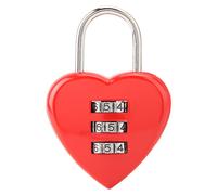 Waterproof Padlock with Heart Design 3 Digit Lock, Easy to Operate Combination Padlock for Diaries Lockers Luggage, Resettable Code Keyless Mini Lock