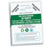 Waterproof Paper. Tear-Proof | 50 Sheets, 350 GSM Thickness 10 MIL, A4 Synthetic Paper, from HIGHH IMAGE for Laser Printers.